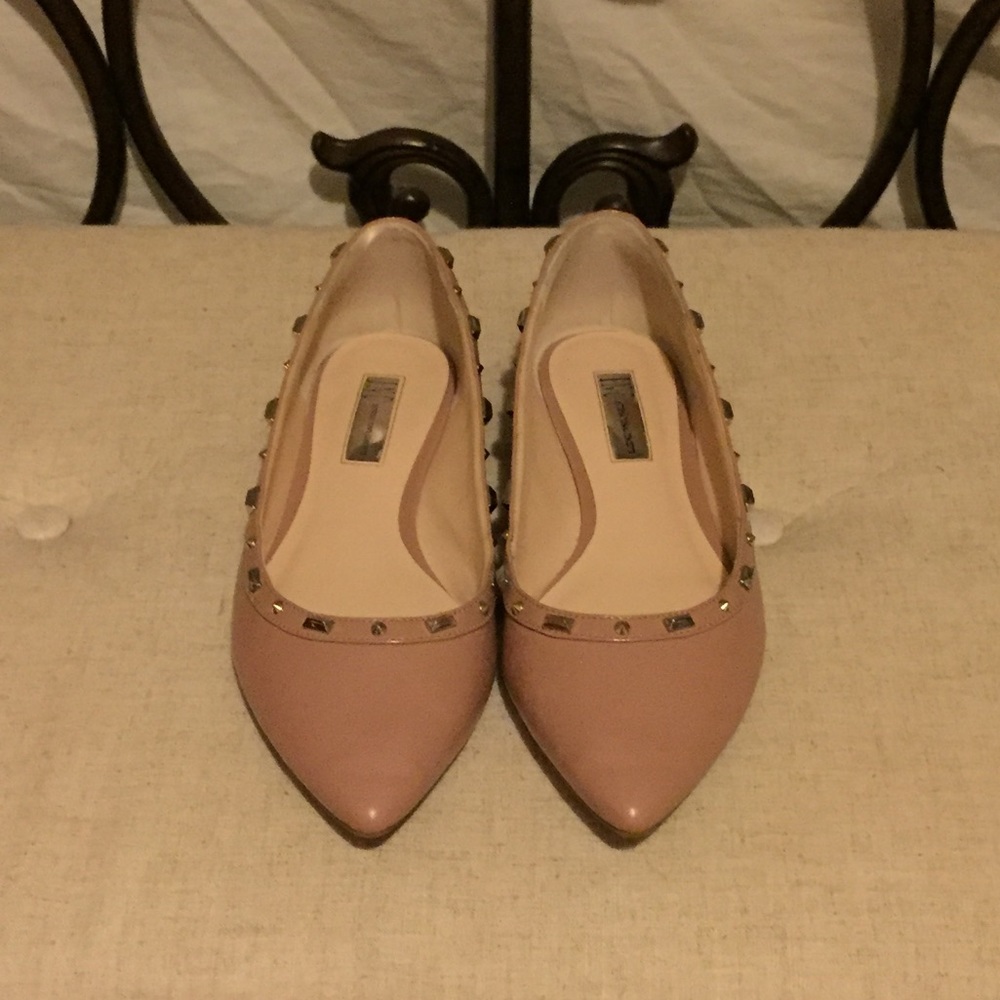 INC Blush Pale Pink Studded Ballerina Flats
